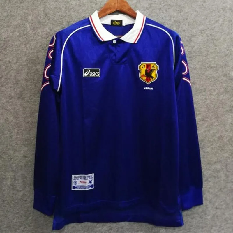 【oMAdesignstudios】oMA JAPAN 1998 LONG SLEEVE SOCCER JERSEY The Retro Kit | Japan 1998 Home Kit - Long Sleeve