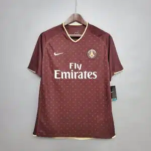 Paris Saint-Germain (PSG) 2006/07 Away red kit