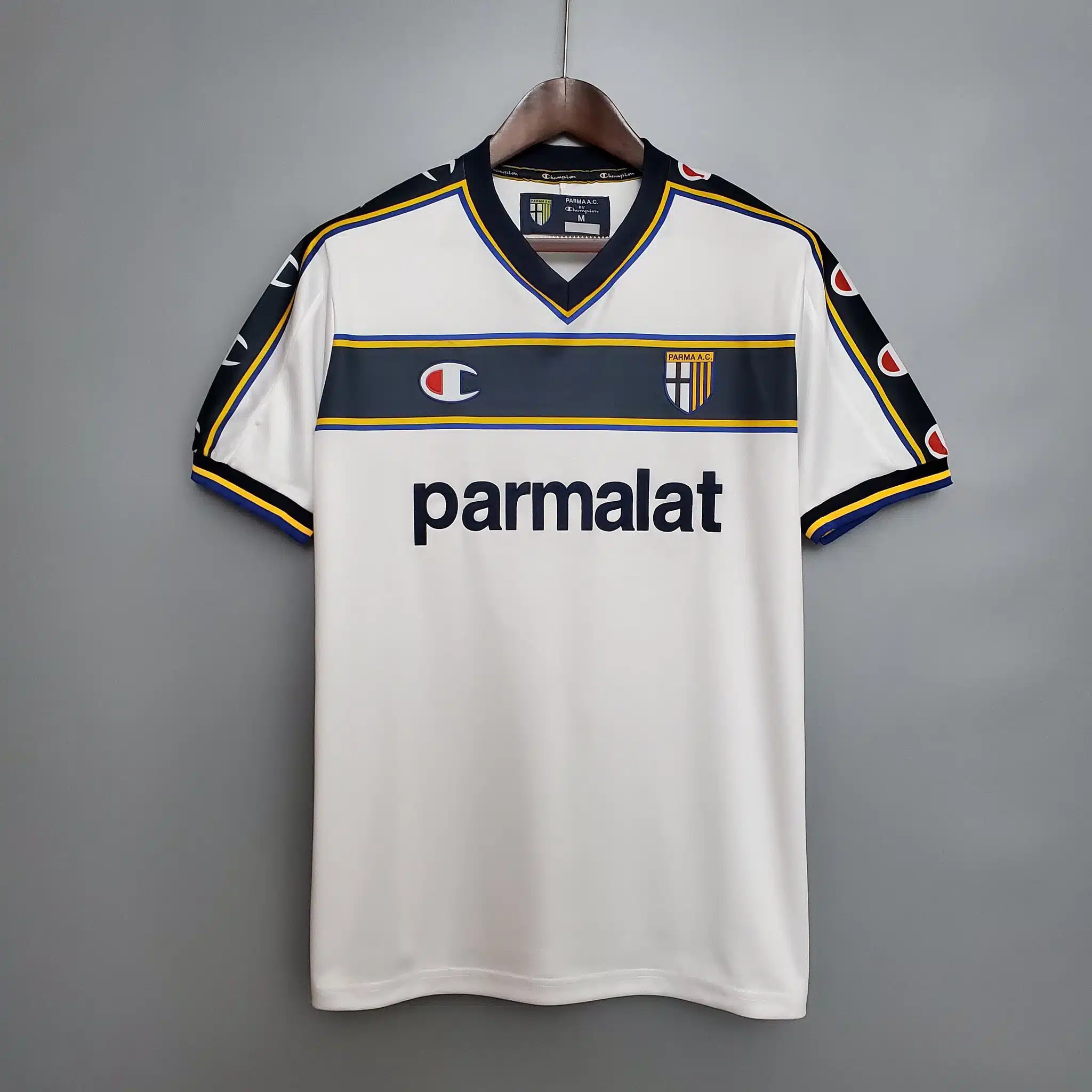 パルマ ユニフォーム Parma A.C. Lotto サッカーシャツ 白 L 2002-03 Parma Match Issue Away Shirt #2