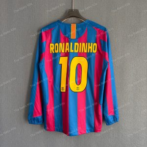 FC Barcelona 2005/2006 home kit long sleeve retro football shirt Ronaldinho