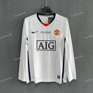 Manchester United 2008/2009 Away Champions League Final Kit- Long Sleeve