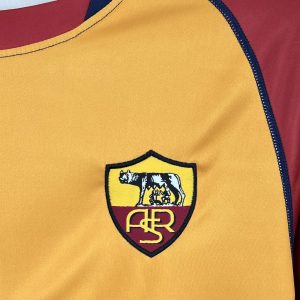 AS Roma 2001/2002 Champions League home kit long sleeve retro football shirt