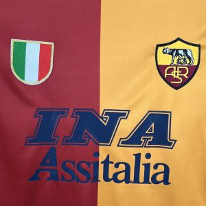 AS Roma 2001/2002 Champions League home kit long sleeve retro football shirt